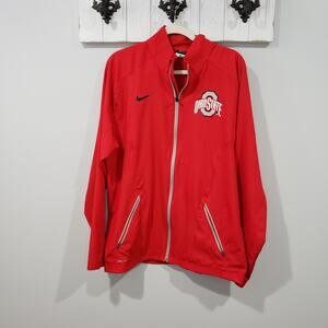 Nike Ohio State Buckeyes Dri Fit Track Jacket Red Full Zip Mens Large